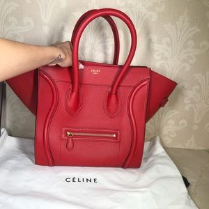 Authentic Celine luggage ( large ) red